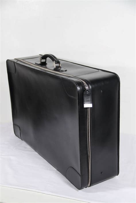 VALEXTRA Black Leather COSTA 75 SUITCASE Luggage w/ Protective Cover at ...