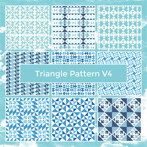 9 Blue Triangle Patterns – MasterBundles