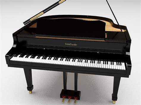 Black grand piano 3D model - Download Free 3D models