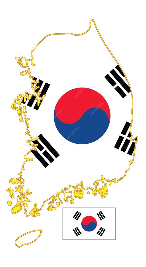 Premium Vector | South Korea Map and Flag