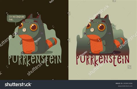 Funny Frankenstein Cat Illustration Cute Cartoon Stock Illustration 2059913096 | Shutterstock