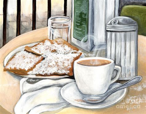 New Orleans Cafe Du Monde Painting by Elaine Hodges