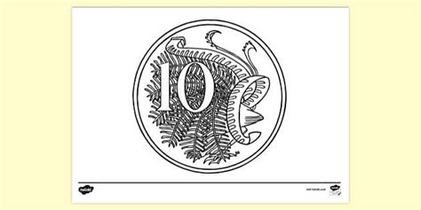 FREE! - Australian Ten Cent Coin Colouring | Colouring Sheets