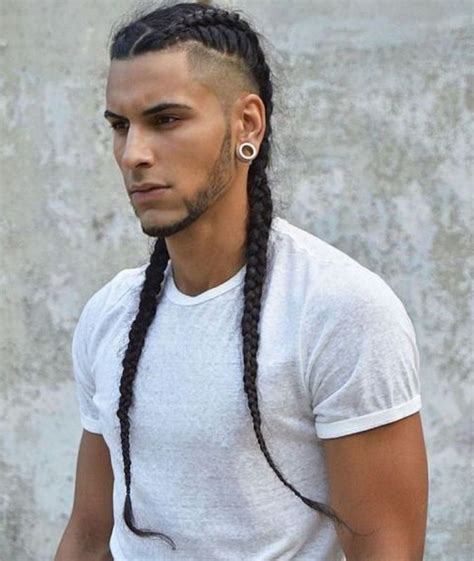 Stylish Men's Pigtail Braids Hairstyle