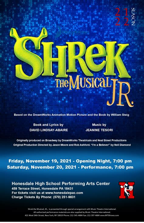 Honesdale Performing Arts Center :: Shrek the Musical, Jr.