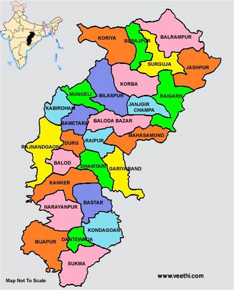 Chhattisgarh Districts Map | Indian States | Pinterest | Places, Maps ...