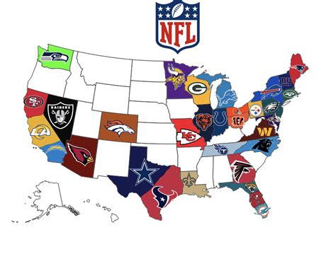 a good map for NFL imperlism | Pro football teams, Nfl football logos, Nfl football teams