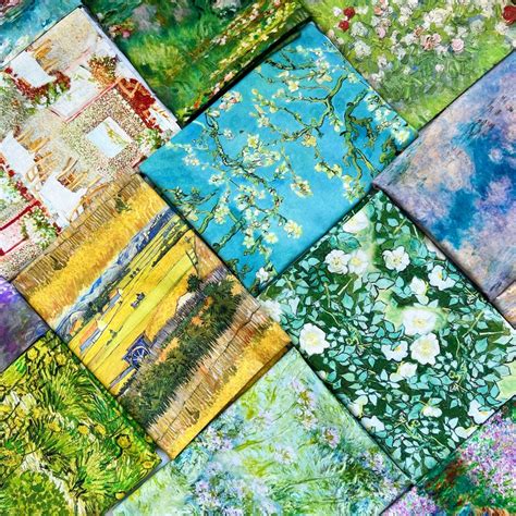 World famous oil paintings Cotton Fabric Patchwork Sewing Quilting ...