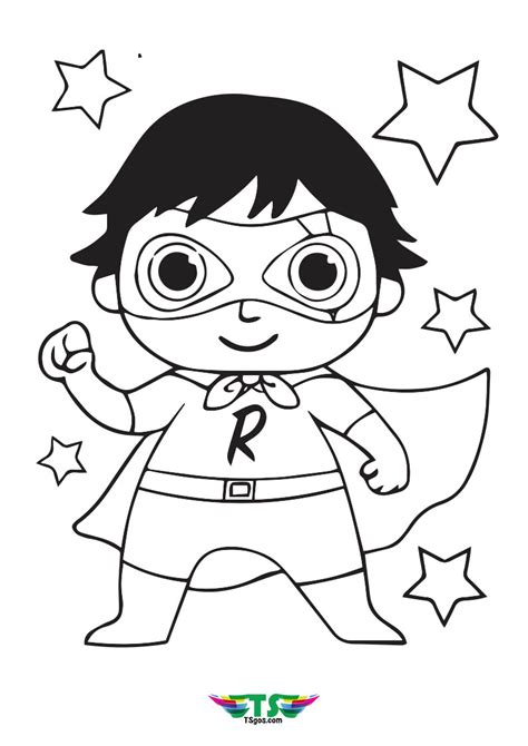 Ryan's World Superhero Coloring Pages - TSgos.com