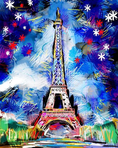 Torre Eiffel Francia arte pittura arte francese Paris Opera | Etsy