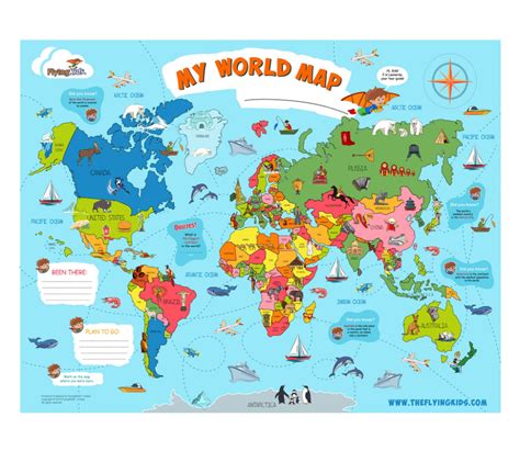 Printable Childrens Map Of The World | Printable Templates Free