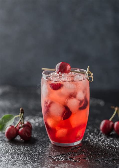 Fresh Cherry Cocktail. Fresh Summer Cocktail With Cherry And Ice Cubes ...