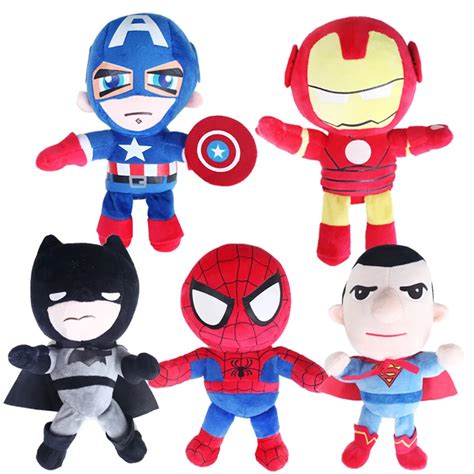 The Avengers Plush Toys Doll 25cm Spiderman Iron Man Batman Captain ...