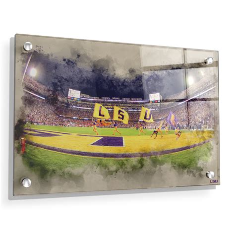 LSU Tigers "Tiger Stadium Watercolor" Officially Licensed Wall Art ...