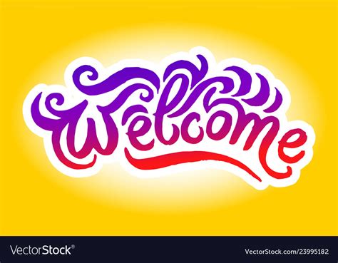 Hand drawn of welcome logo Royalty Free Vector Image