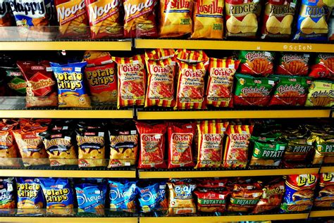 Junked | A stack of various chips at a convenience store in … | Flickr