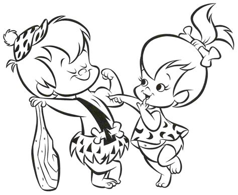 Pebbles and bambam coloring pages download and print for free