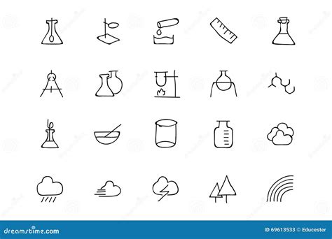 Science Hand Drawn Doodle Icons 6 Stock Illustration - Illustration of ...