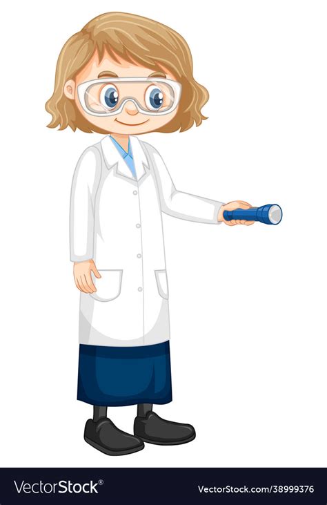 Cute girl cartoon character wearing science lab Vector Image