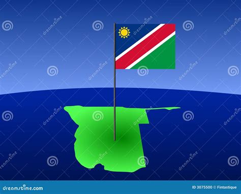 Map Of Namibia With Flag Stock Photo - Image: 3075500