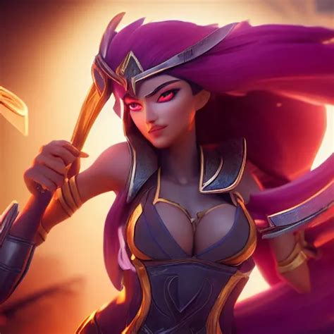 still of pretty Irelia (Legends of Runeterra) in KDA | Stable Diffusion