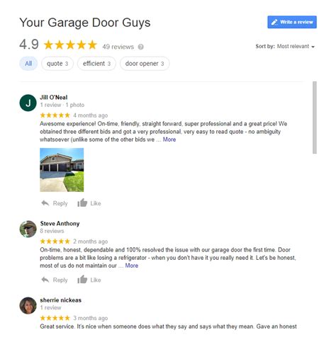 Reviews | Your Garage Door Guys