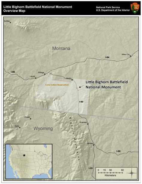 General location of Little Bighorn Battlefield National Monument in... | Download Scientific Diagram