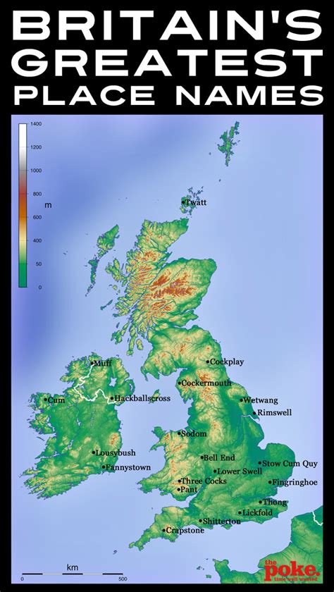 Rude British Humor: Britain's Greatest Place Names - Fun Map of the Most Hilarious