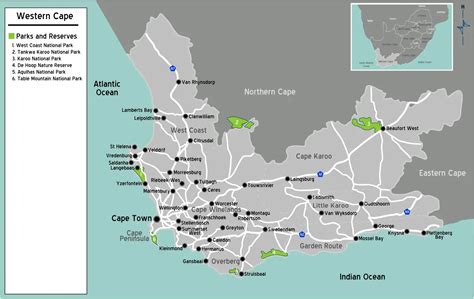 South Africa Western Cape Map • Mapsof.net