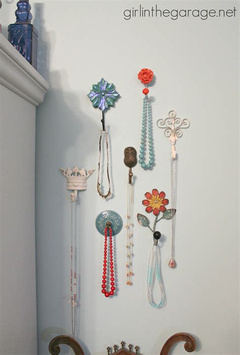 Decorative Wall Hooks as Jewelry Storage | Girl in the Garage®