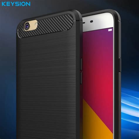 KEYSION Phone Case For OPPO F1S A59 Environmental Carbon Fiber Soft TPU Brushed Anti Skid Back ...