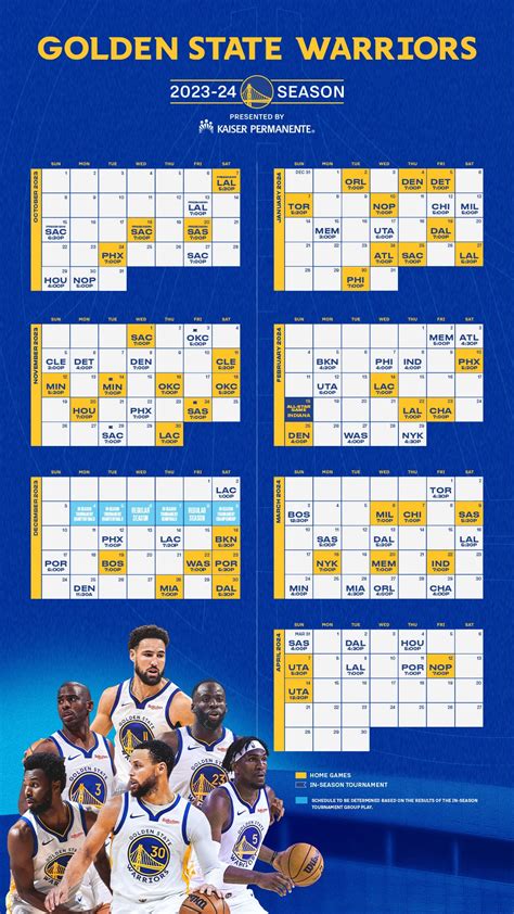 Warriors Schedule Printable