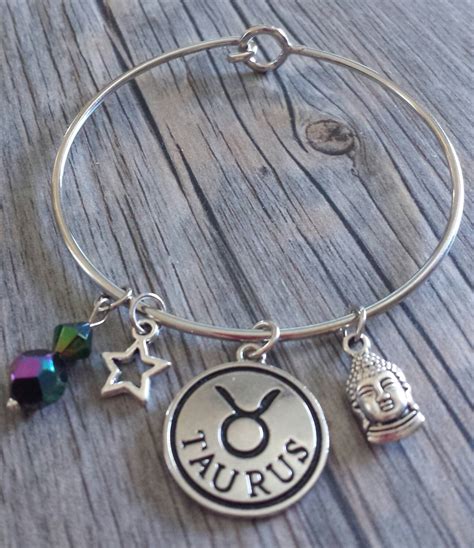 Taurus Charm Bracelet Taurus Bracelet Zodiac Bracelet Charm - Etsy