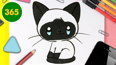 comment dessiner un BÉBÉ CHATON SIAMES KAWAII 💖 Chat kawaii 💖 dessins kawaii faciles - YouTube