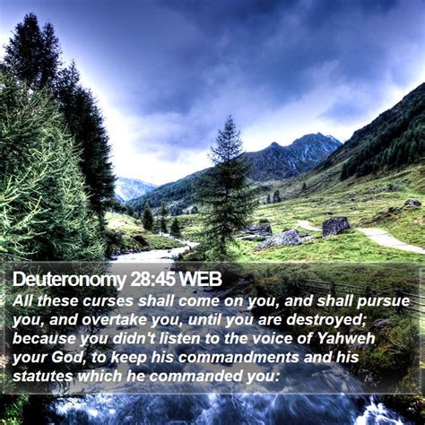 Deuteronomy 28:45 WEB - All these curses shall come on you, and shall