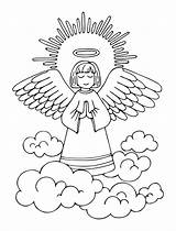 Guardian Angel Prayer Coloring Page sketch template