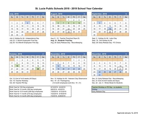 St Lucie School Calendar 20 21 - Oct 2024 Calendar