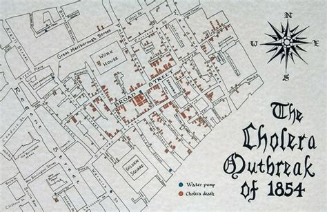 Cholera Outbreak 1854 hand drawn map | Etsy