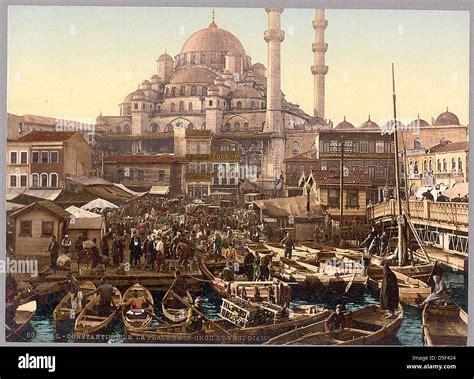 [Yeni Cami mosque and Eminönü bazaar, Constantinople, Turkey] (LOC Stock Photo - Alamy