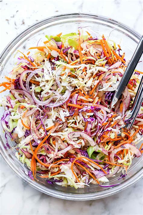 Sweet Vinegar Coleslaw (No Mayo) - foodiecrush .com