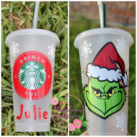 The Grinch Starbucks Cup, Starbucks Cold Cup, Grinch Cold Cup, Christmas Starbucks Cup - Etsy