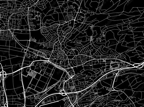 Vector road map of the city of Sindelfingen in Germany on a black background. Stock Vector ...