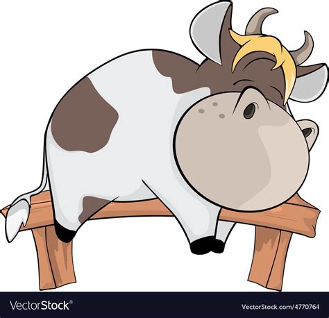 Sleeping cow Cartoon Royalty Free Vector Image