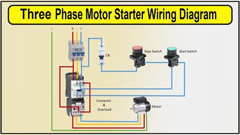 How to Make 3 Phase Motor Starter Wiring Diagram | 3 Phase Motor ...