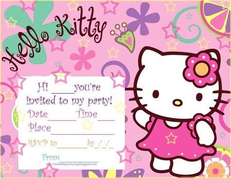 Hello Kitty Baby Shower Invitation Templates | Fiesta de hello kitty ...