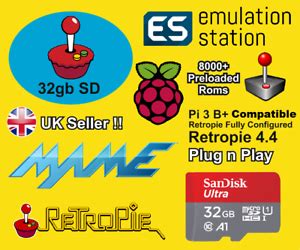 Retropie 32gb Micro SD Card For Raspberry Pi 2,3 & 3b+ Retro Games ...