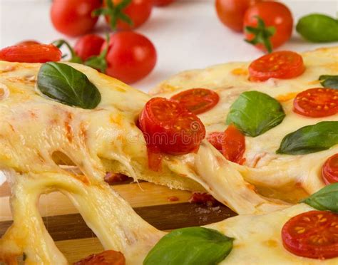 Fresh pizza margherita stock image. Image of italian - 88831237