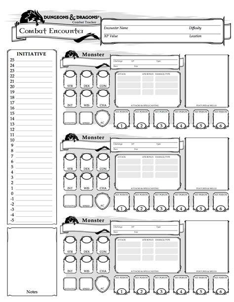 Dungeons And Dragons Printable Character Sheet