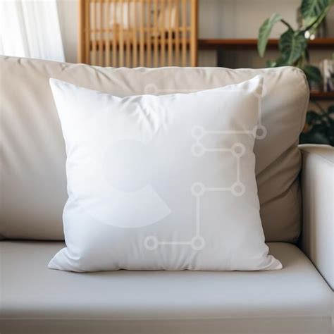 Cozy Living Room with White Pillow on Leather Couch stock photo ...