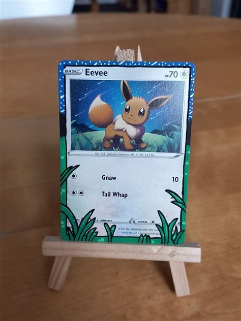 Eevee Pokemon Custom Painted Card - Etsy | Pokemon craft, Pokemon cards ...